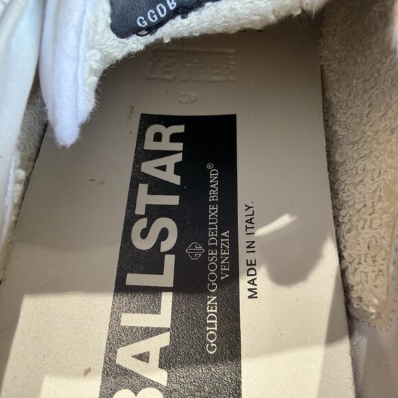 Golden Goose Ballstar Sneakers White Silver Glitter Star Size 39 - Picture 11 of 11